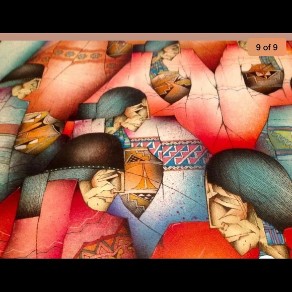 Amado Pena Mixed Media “Los Quince” Southwest Art - Picture 5 of 9